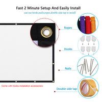 Toile de projection 16:9 portable – 60 à 120 pouces, intérieur & extérieur